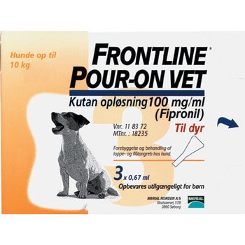 korn Galaxy kemikalier Frontline pour-on Vet, til hund, 0-10 kg - CuraPet