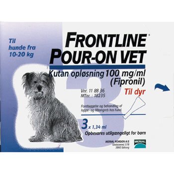 Usikker bodsøvelser løst Frontline pour-on Vet, til hund, 10-20 kg - CuraPet